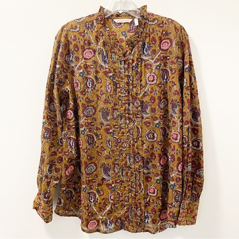 Soft Surroundings Embellished Paisley Blouse - Size Small